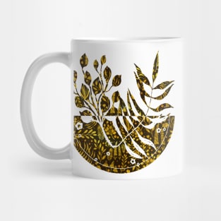 Golden Flowers and Plants Mug